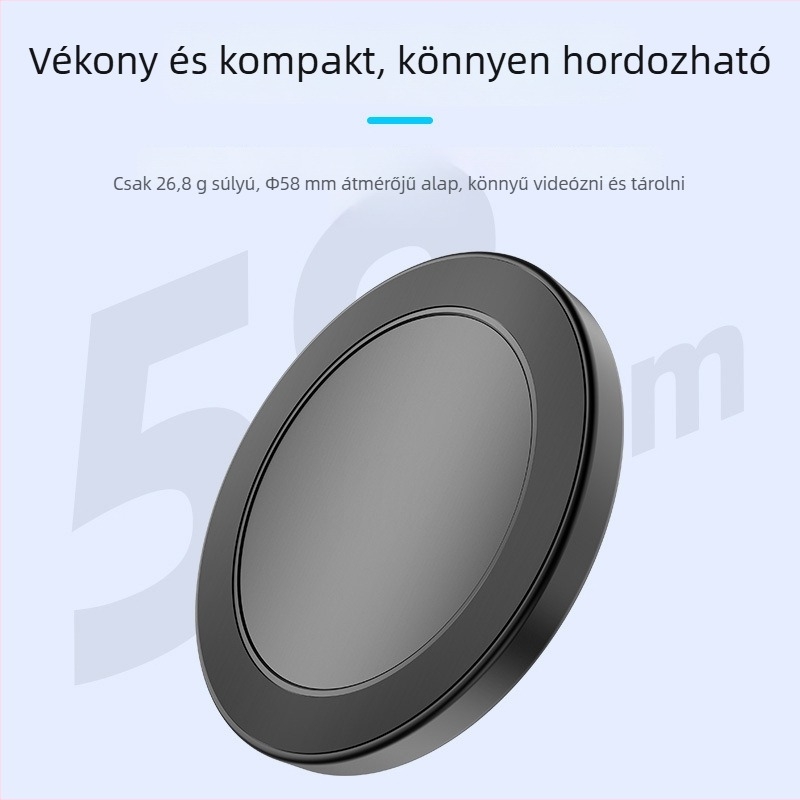 MagSafe mágneses telefonállvány – kompakt tripod fotózáshoz és vlogoláshoz, ABS+PC NdFeB mágnes, 37 g, 1/4 hüvelykes csavaros csatlakozás