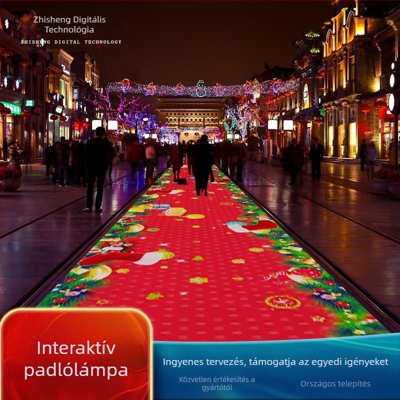 Padlóra helyezhető interaktív 3D holografikus projektor – Modell zs-3777, 1080P, 3600 fényerő, 350W