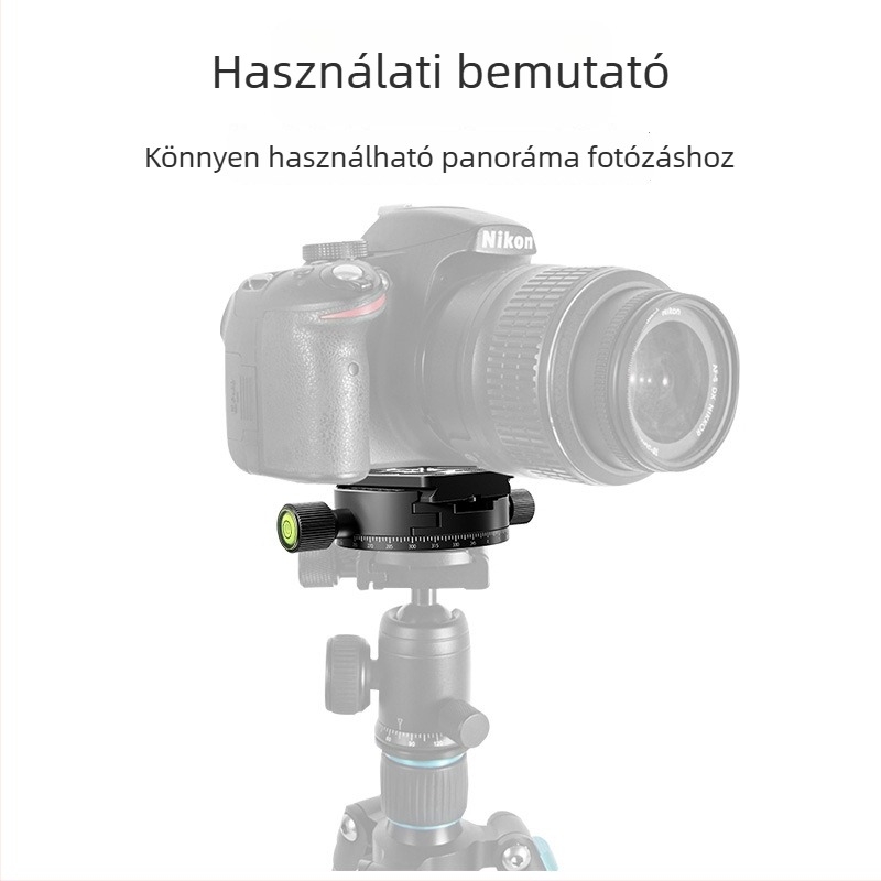 Gyorskioldó lemez kamera számára – 360° forgó csipesz, univerzális, alumíniumötvözet, max terhelés 2–5 kg, méretek 94,5×60 mm, súly 0,2 kg