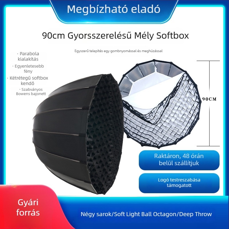 90 cm mély softbox rácsos, fotózáshoz
