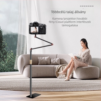 Projektor tartó 1/4 menetű gimbal, szénacélból, 155 cm-es munkamagasság, csőátmérő 25 mm, 4 csuklópont, tömeg 2,4 kg