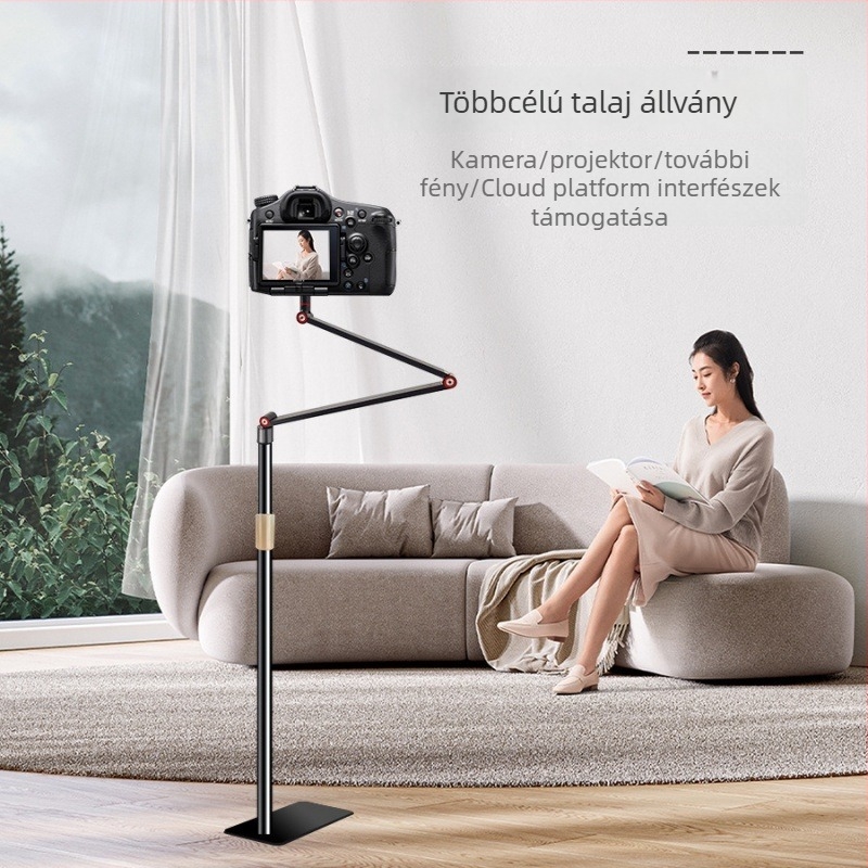 Projektor tartó 1/4 menetű gimbal, szénacélból, 155 cm-es munkamagasság, csőátmérő 25 mm, 4 csuklópont, tömeg 2,4 kg