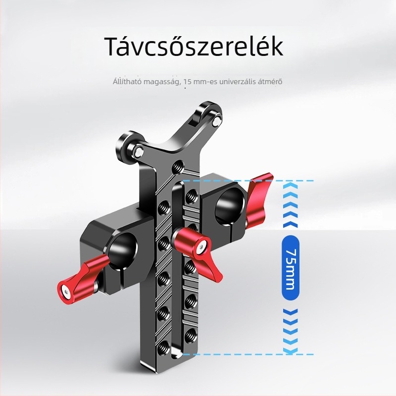 Teleobjektív objektív tartó 15 mm csőbilincs és pan/tilt alap – Modell 8170, alumíniumötvözet, 118 g