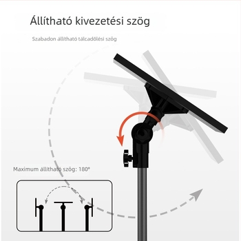 Padlón álló projektor állvány, állítható, multifunkcionális tartóval és tálcával