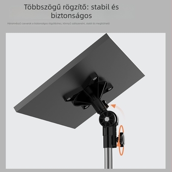 Padlón álló projektor állvány, állítható, multifunkcionális tartóval és tálcával