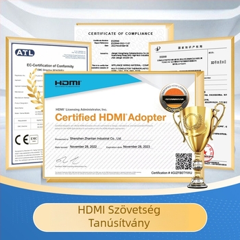 HDMI optikai kábel Type A interfésszel, aranyozott csatlakozókkal, hossz 100 m-ig, személyi számítógéphez