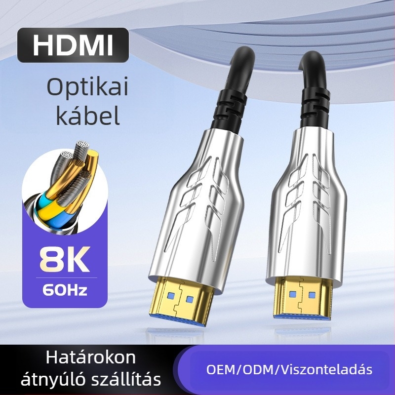 HDMI optikai kábel Type A interfésszel, aranyozott csatlakozókkal, hossz 100 m-ig, személyi számítógéphez