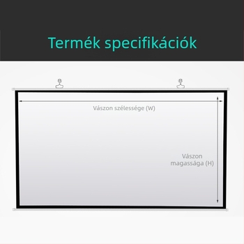 VEIDADZ 100 hüvelykes hordozható falra szerelhető 3D-kész HD vetítővászon, fehér műanyag