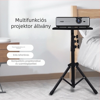 Padlóra szerelhető laptop- és projektorállvány, teleszkópos magasságállítású fém tripód, modell JYX001, súly 2,7 kg, univerzális kompatibilitás