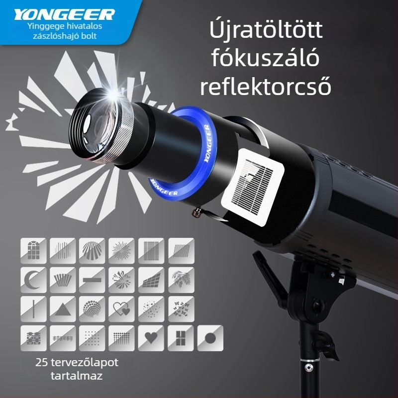 YONGEER LG-80PRO kondenzátor hengert stúdió világításhoz – alumíniumötvözet, maximális teher 2–5 kg, tömeg 1 kg