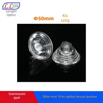 LED lencse, 3° szűk sugárú, menet, PMMA akril, 93% átengedés, 5050 lencse