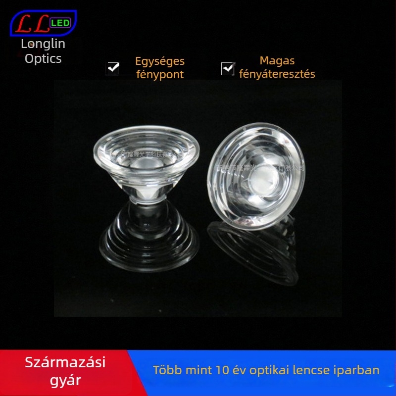 LED lencse, 3° szűk sugárú, menet, PMMA akril, 93% átengedés, 5050 lencse