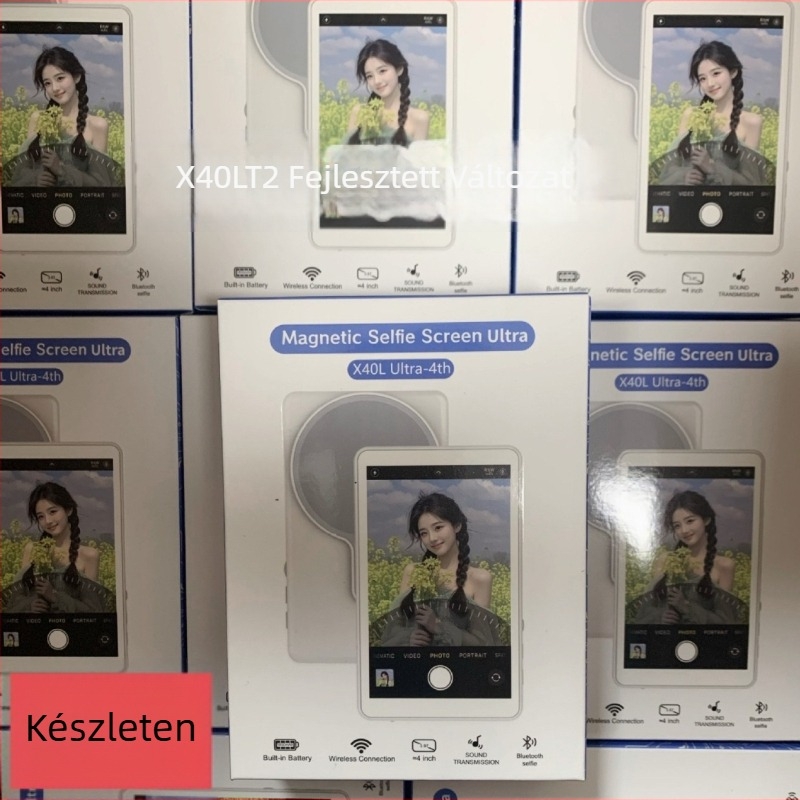 Telefonhoz tervezett selfie-képernyő tükröző eszköz mágneses hátsó kijelzővel — T2 Upgrade verzió, iPhone-kompatibilis, PC anyagú, max terhelés 2 kg alatt