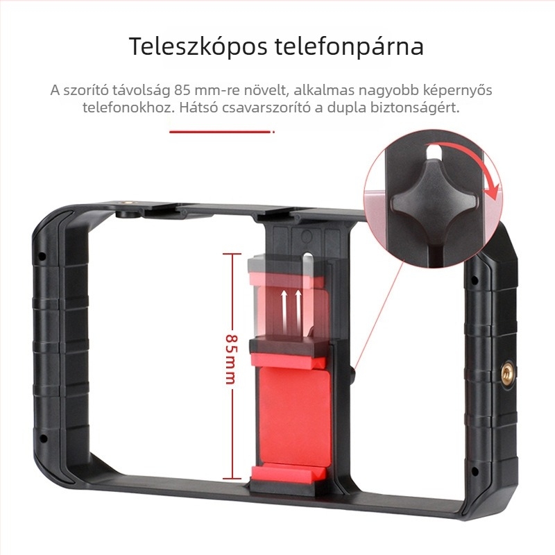 Mobiltelefonos fotóállvány, modell 0673, műanyag anyag, maxim terhelés 2 kg, kompatibilis a 99%-kal a főbb okostelefonokkal