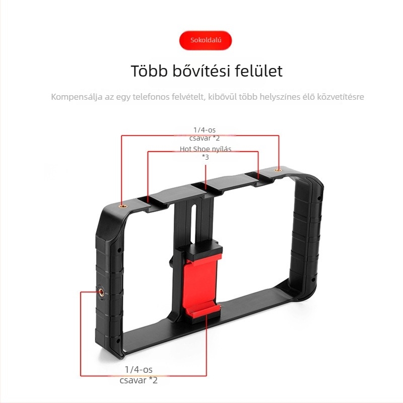 Mobiltelefonos fotóállvány, modell 0673, műanyag anyag, maxim terhelés 2 kg, kompatibilis a 99%-kal a főbb okostelefonokkal