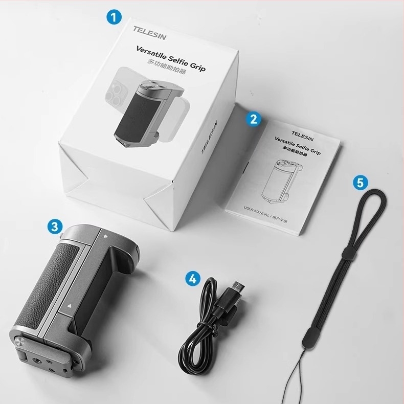 Telesin háromlábú állvány - Mobiltelefonhoz készült multifunkcionális felvételi segédeszköz, ABS kivitel, maximális teher 2-5 kg
