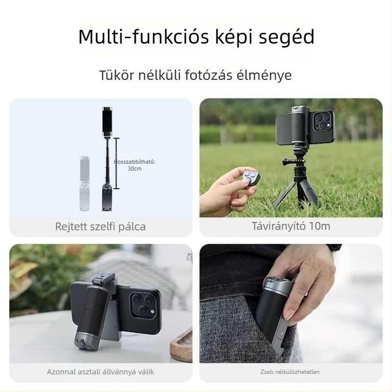 Telesin háromlábú állvány - Mobiltelefonhoz készült multifunkcionális felvételi segédeszköz, ABS kivitel, maximális teher 2-5 kg