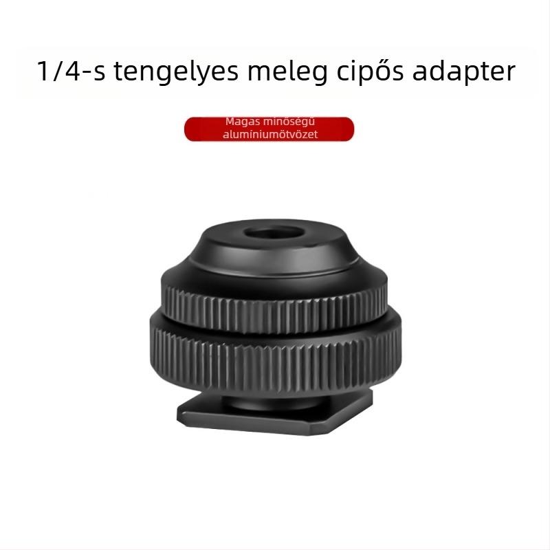 1/4 hüvely hideg cipő adapter kamerákhoz — alumínium ötvözet, max terhelés 2 kg, tömeg 20 g