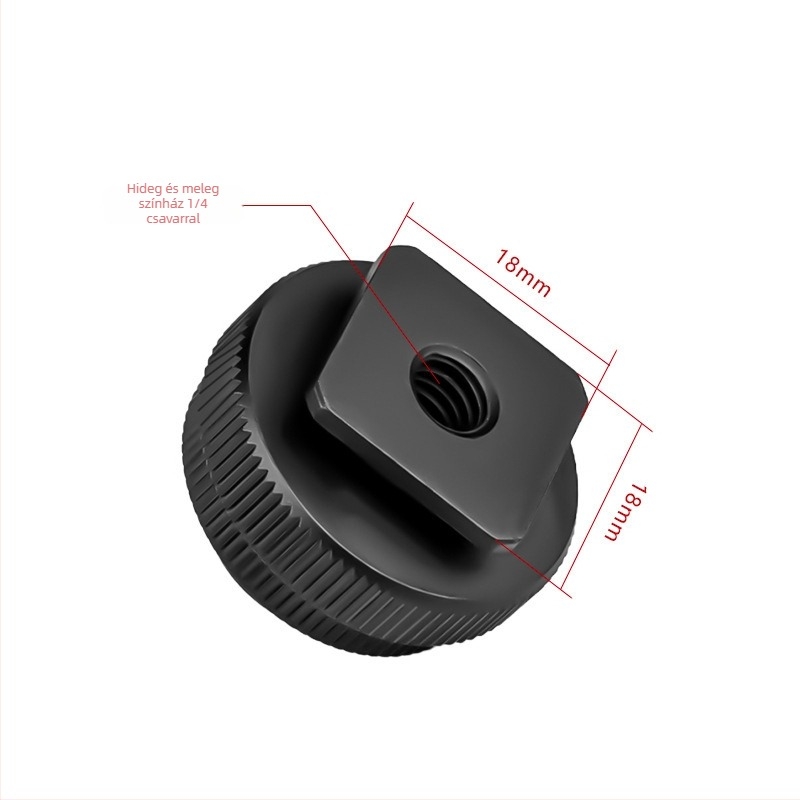 1/4 hüvely hideg cipő adapter kamerákhoz — alumínium ötvözet, max terhelés 2 kg, tömeg 20 g