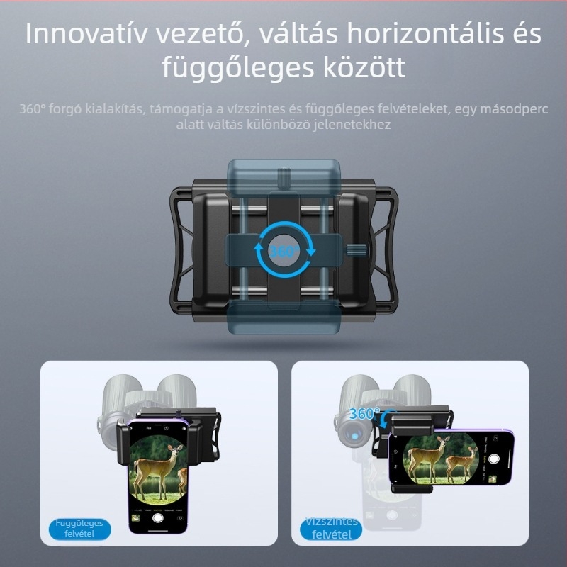 Mobiltelefon clipmikroszkóp APL-F002X; Anyag: ABS + alumínium ötvözet; Maximális teher 2 kg; Kompatibil a legtöbb készülékkel
