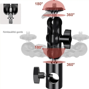 Alumíniumötvözetből készült Tripod/PTZ állvány, univerzális monitor-tartó és vízszintes/függőleges cső csipesz, terhelés 2 kg-ig
