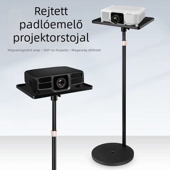 Univerzális fém projektorállvány kör alakú tányér-gimbal fejjel, teleszkóposan állítható, fúrás nélküli (Model M021)