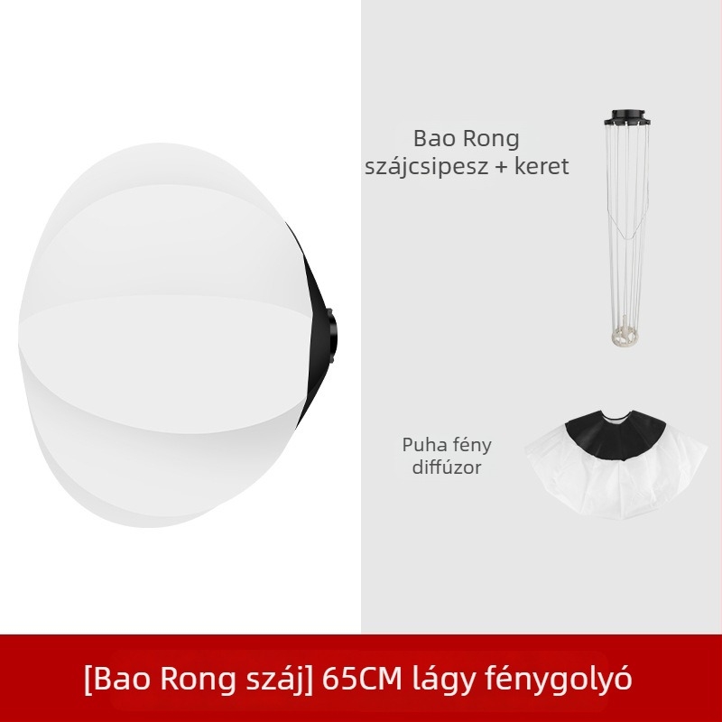 Sima fény lámpatest alumíniumötvözetből és megerősített nylonnal; kompatibil Baorong csattal élő közvetítésekhez; teherbírás 6-10 kg; tömeg 0,8 kg