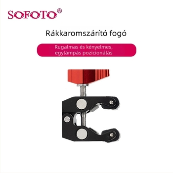 Sofoto D-002 Rák-klip alap SLR/Mirrorless kamerákhoz, alumíniumötvözet, teherbírás 2–5 kg, kompatibil 7–11 hüvelykes mágikus karokkal
