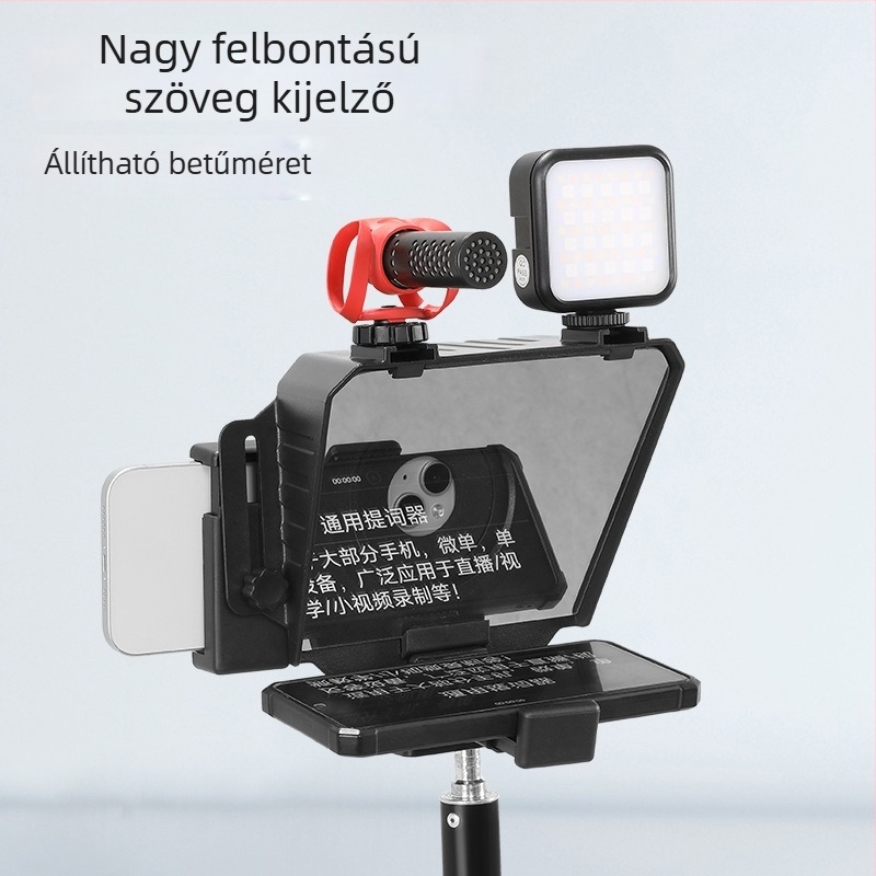 Kamera teleprompter — hordozható interjúkhoz és helyszíni felvételekhez, alumínium ötvözet