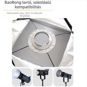 Bowens mountos négyszögletes softbox fotólámpákhoz, reflexív rugalmas textilből, teherbírás max. 2 kg