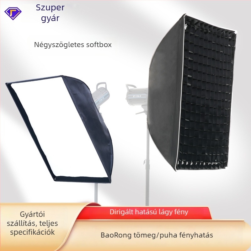 Bowens mountos négyszögletes softbox fotólámpákhoz, reflexív rugalmas textilből, teherbírás max. 2 kg