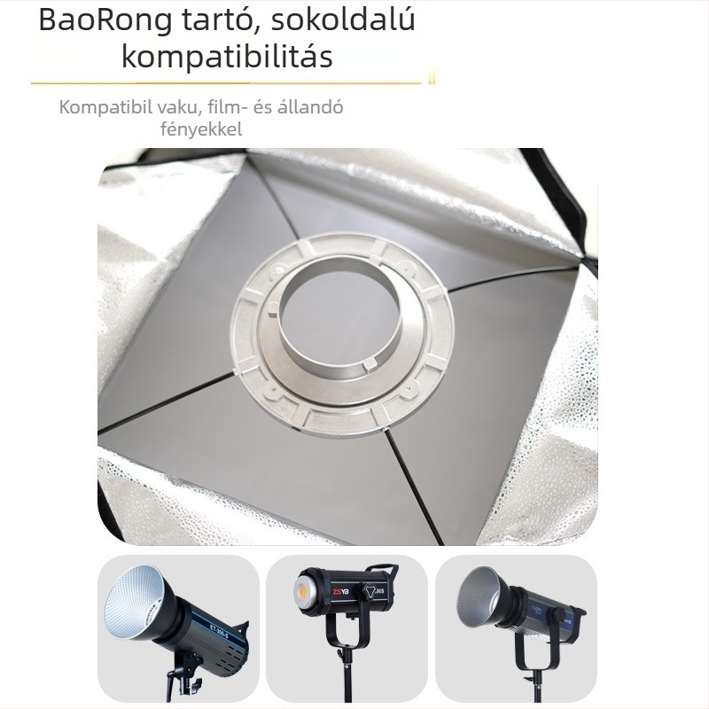 Bowens mountos négyszögletes softbox fotólámpákhoz, reflexív rugalmas textilből, teherbírás max. 2 kg