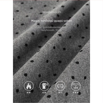 Gyapjú A-vonalú rövid szoknya pöttyös mintával, ősz 2025