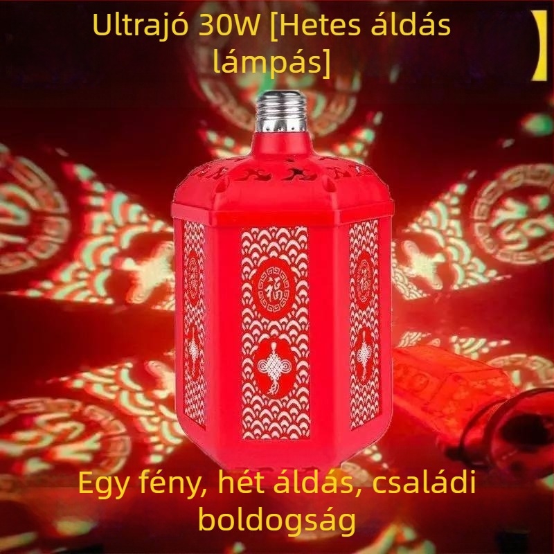 Függő lámpa – Seven-Color Blessing Lantern, E27, 220V, IP43