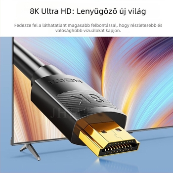 Jinghua HDMI 2.1 8K adapter kábel TV-hez és projektorhoz – oxigénmentes réz, aranyozott bevonat