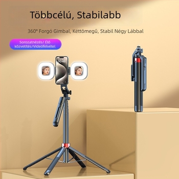 Bluetoothos selfie bot tripod, összecsukható, ABS + alumínium ötvözet, univerzális