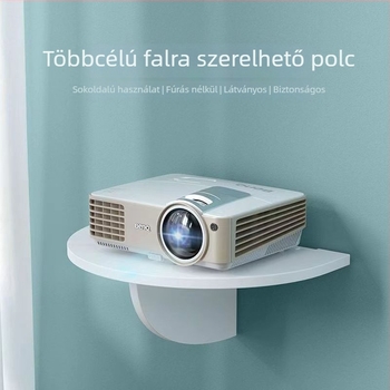 Fali szerelésű, lyukmentes műanyag tárolóállvány projektorhoz, telefonhoz és routerhez