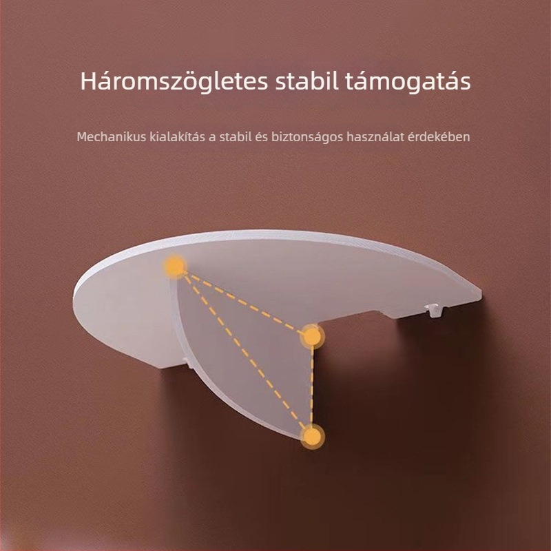 Fali szerelésű, lyukmentes műanyag tárolóállvány projektorhoz, telefonhoz és routerhez