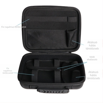 Multifunkcionális tároló táska digitális kiegészítők és projektor számára — Oxford anyag + EVA merev héj; teherbírás 15 kg; gyártás forrópréselés + varrás