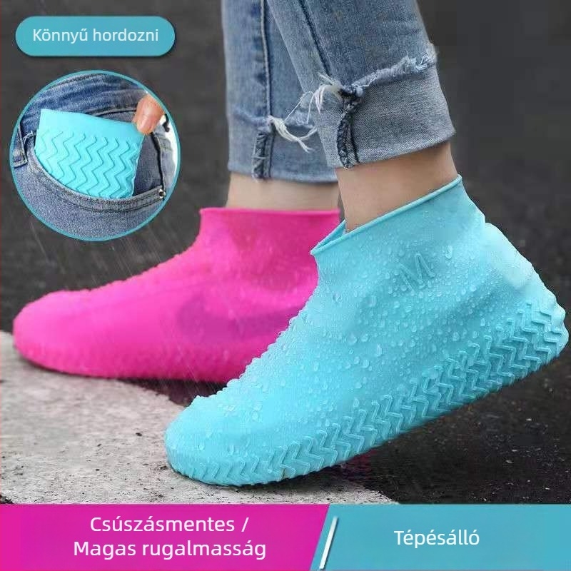 Szilikonból készült vízálló cipővédők, vastított, csúszásmentes, kopásálló, mosható, fejlesztett változat; márka BH, nyomtatott logóval, testre szabható, egyszerű stílus