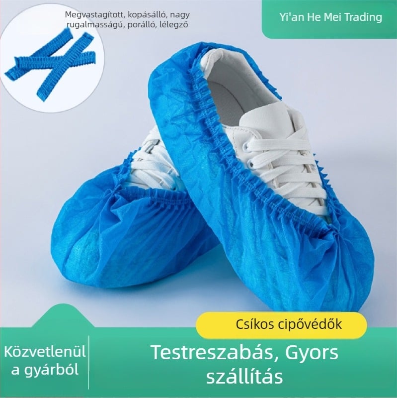 Egyszer használatos beltéri cipővédők, csúszásmentesek, nem szövött anyagból, megvastított, vízálló és porvédő