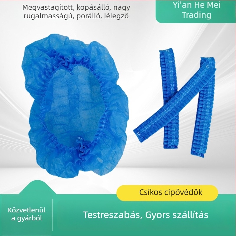 Egyszer használatos beltéri cipővédők, csúszásmentesek, nem szövött anyagból, megvastított, vízálló és porvédő