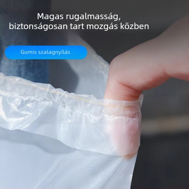 Egyszer használatos esővédő csizma fedők, magas cső, átlátszó PE, vízálló és kopásálló, 5 vastagság, csúszásmentes