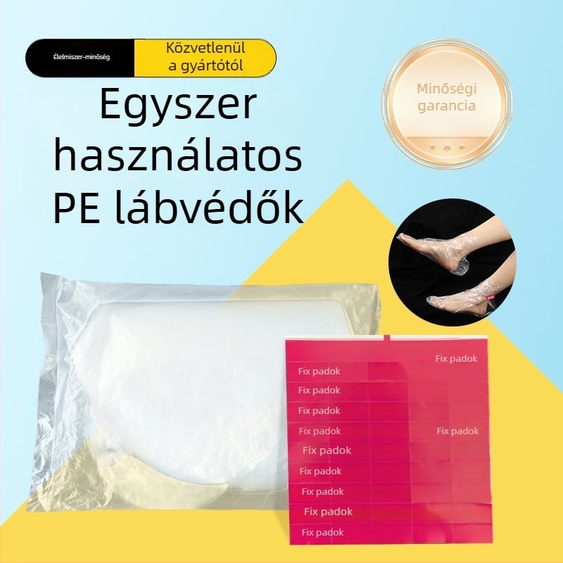 Egyszer használatos átlátszó lábápoló film, PE, 0.04 mm, logó nyomtatás, testreszabható