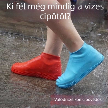 Szilikonból készült vízálló esőcsizmavédők, csúszásmentes, vastagabb, kopásálló, kültéri használatra, férfiaknak és nőknek, diákoknak és felnőtteknek.
