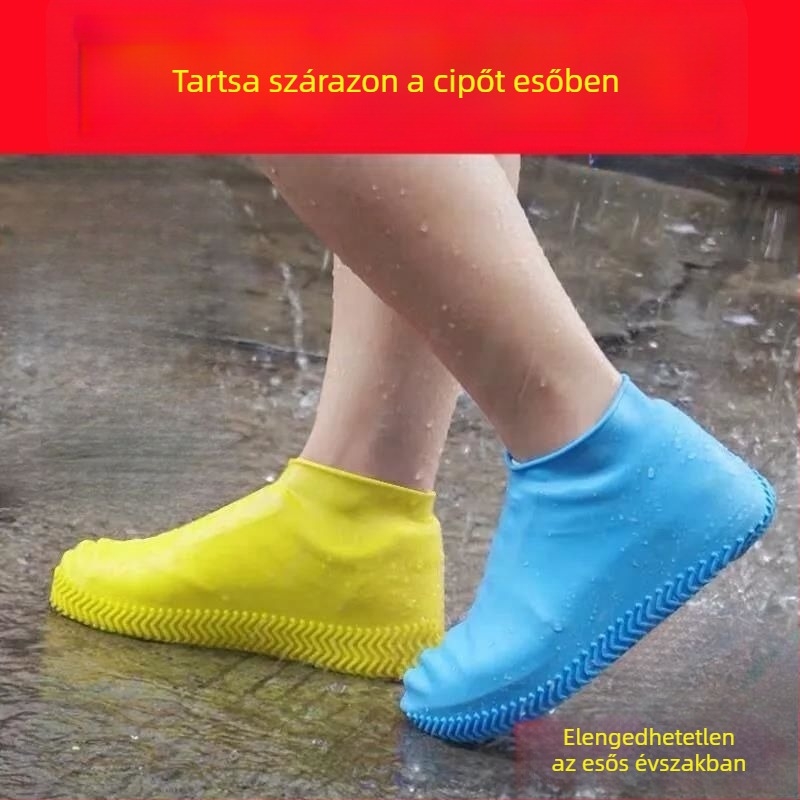 Szilikonból készült vízálló esőcsizmavédők, csúszásmentes, vastagabb, kopásálló, kültéri használatra, férfiaknak és nőknek, diákoknak és felnőtteknek.