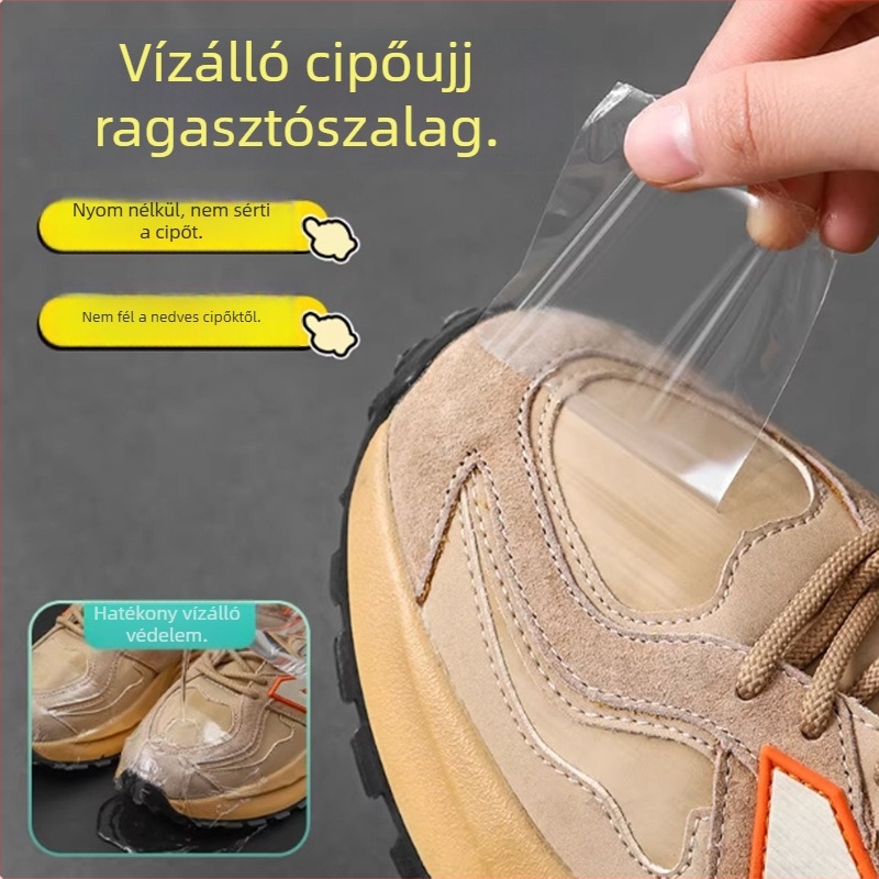 Átlátszó, vízálló cipőcsúcs öntapadós fóliák, 30 db, egyetlen használatra, nedvesség- és szennyeződésbiztos