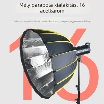 Párabola mély szoftbox a világításhoz, gyors összeszerelés, alumínium ötvözet, modell: mély parabolikus softbox, teherbírás 2–5 kg, súly 2 kg