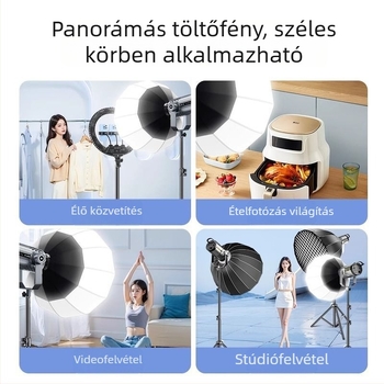 Baorong-bajonettes fotófelszerelési kiegészítő, gömb alakú lágyfény-difuzor élő adásokhoz, teher 2–5 kg, anyag műanyag/fém