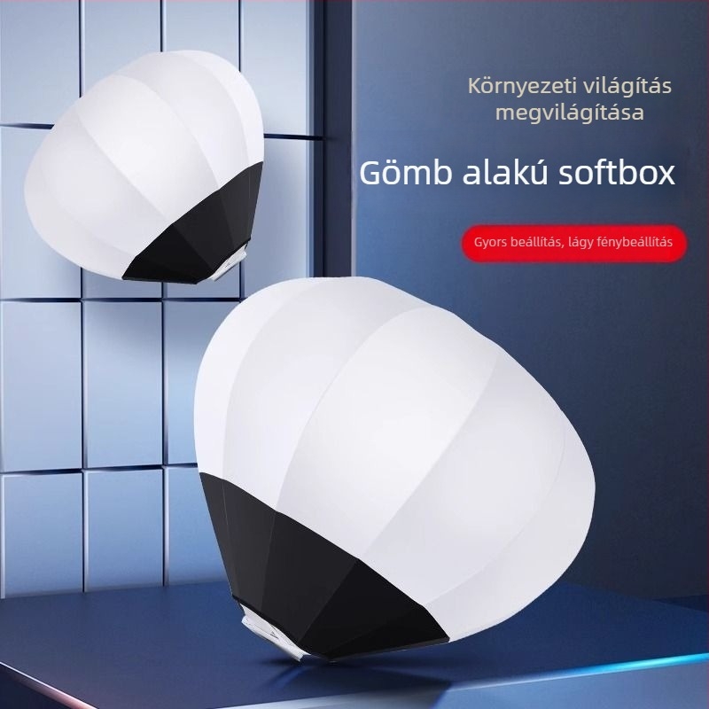 Baorong-bajonettes fotófelszerelési kiegészítő, gömb alakú lágyfény-difuzor élő adásokhoz, teher 2–5 kg, anyag műanyag/fém